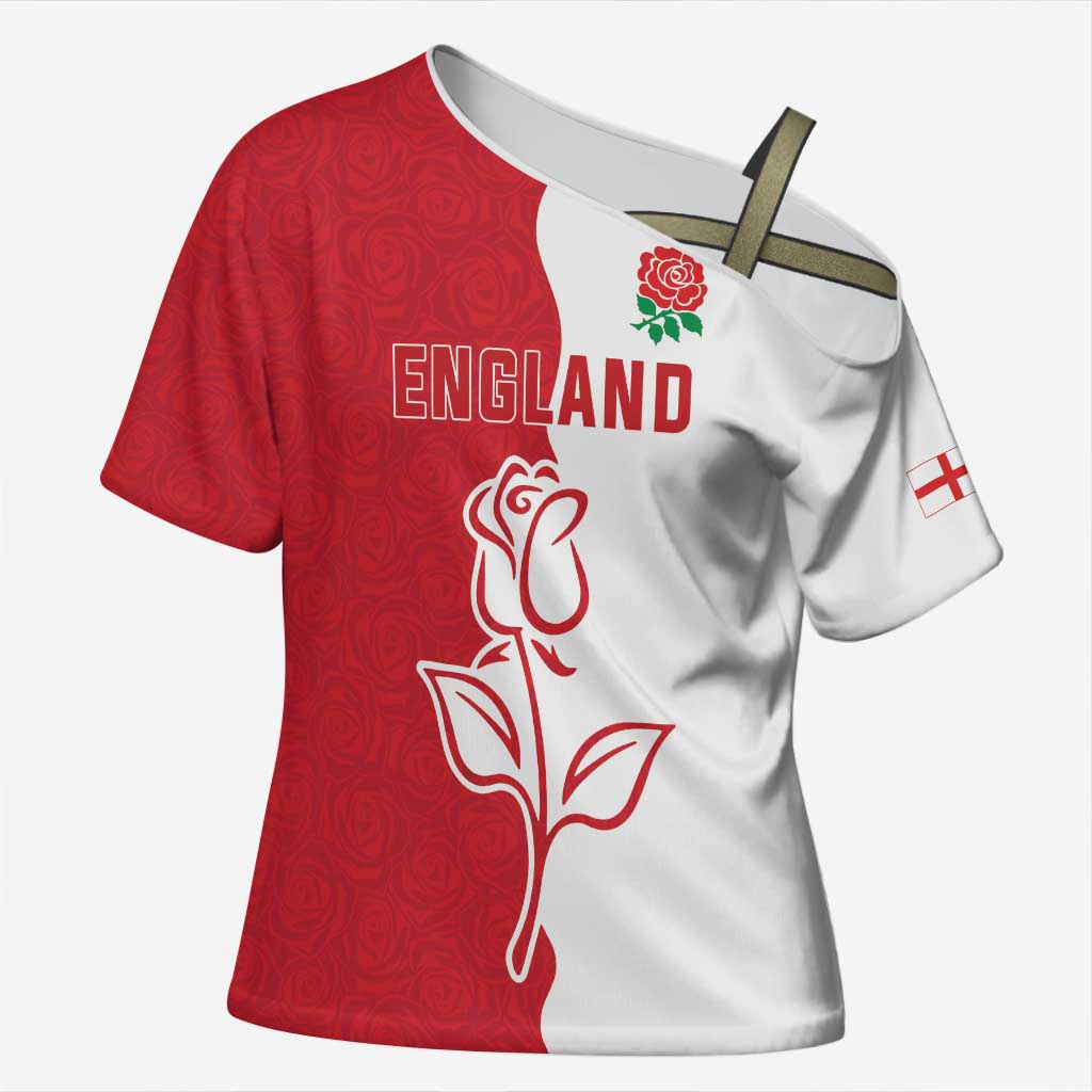 Personalized Rugby England Cross Shoulder Shirt Red Rose Champions