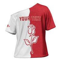 Personalized Rugby England Cross Shoulder Shirt Red Rose Champions