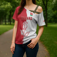 Personalized Rugby England Cross Shoulder Shirt Red Rose Champions