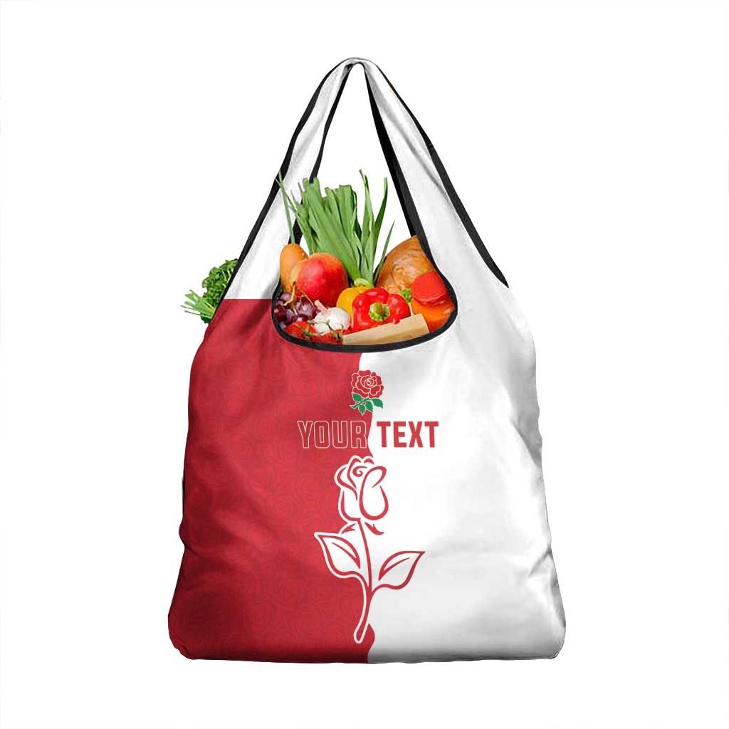 Personalized Rugby England Grocery Bag Red Rose Champions