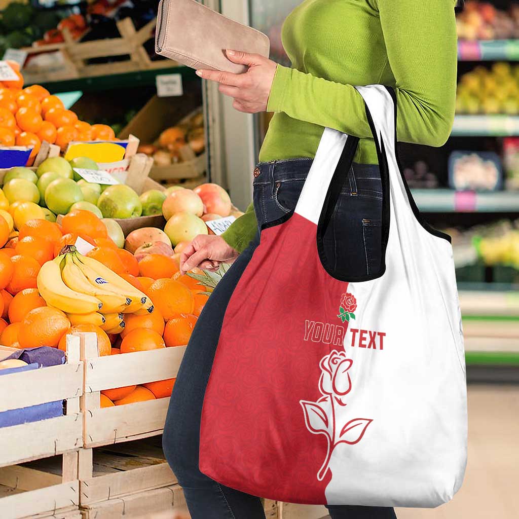 Personalized Rugby England Grocery Bag Red Rose Champions