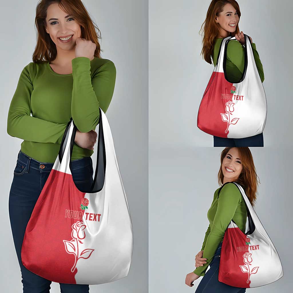 Personalized Rugby England Grocery Bag Red Rose Champions