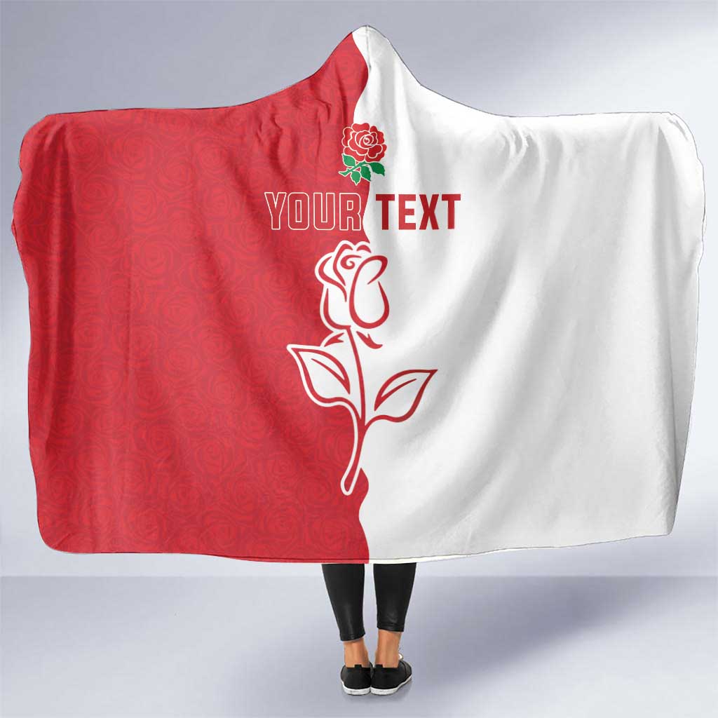 Personalized Rugby England Hooded Blanket Red Rose Champions