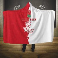 Personalized Rugby England Hooded Blanket Red Rose Champions