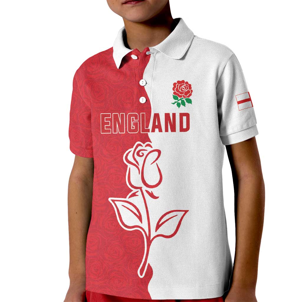 Personalized Rugby England Kid Polo Shirt Red Rose Champions