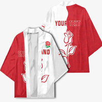 Personalized Rugby England Kimono Red Rose Champions