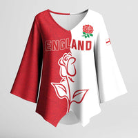 Personalized Rugby England Kimono Sleeve Blouse Red Rose Champions