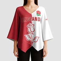 Personalized Rugby England Kimono Sleeve Blouse Red Rose Champions