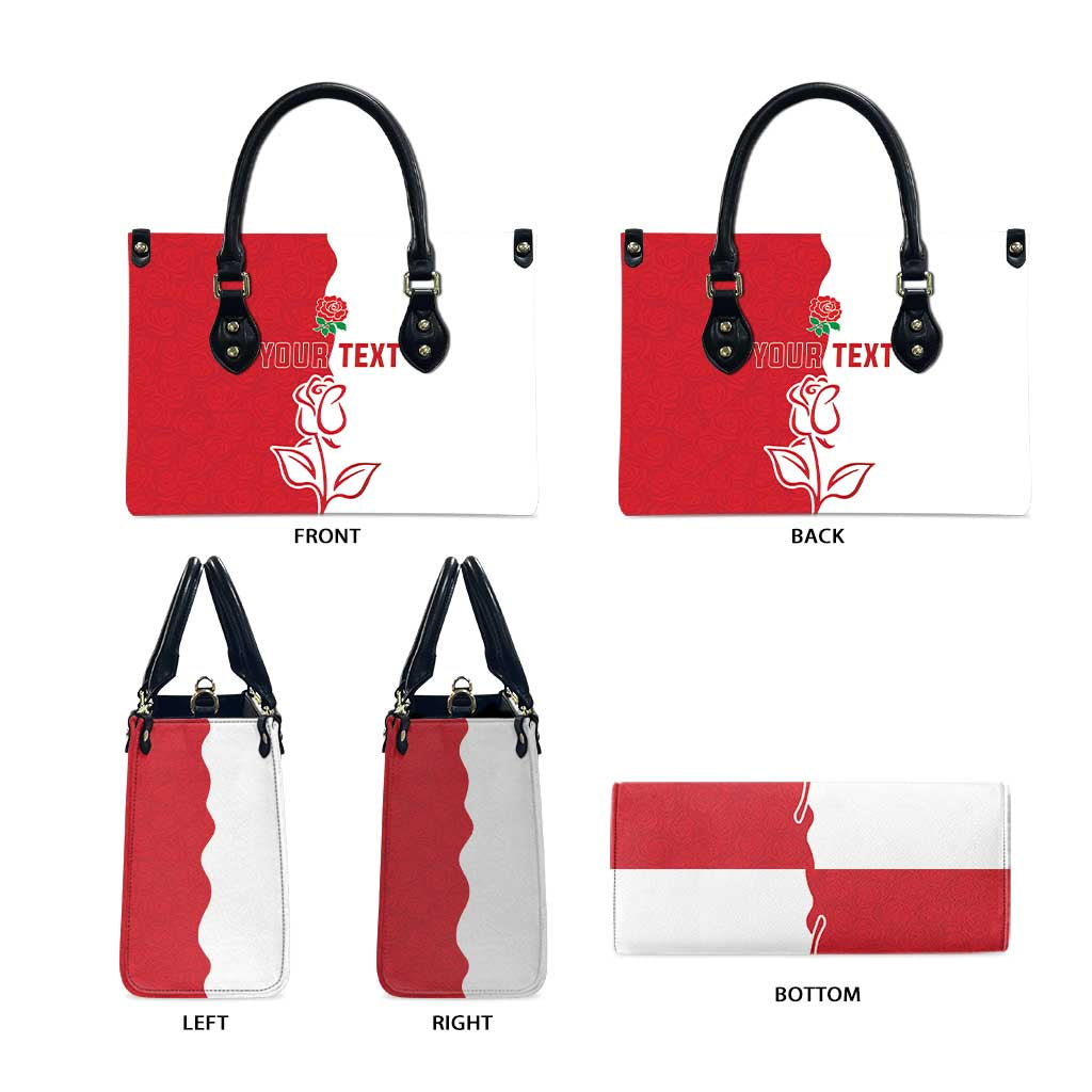 Personalized Rugby England Leather Bag Red Rose Champions