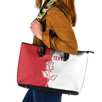 Personalized Rugby England Leather Tote Bag Red Rose Champions