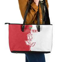 Personalized Rugby England Leather Tote Bag Red Rose Champions