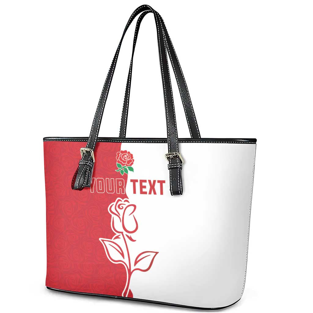 Personalized Rugby England Leather Tote Bag Red Rose Champions