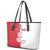 Personalized Rugby England Leather Tote Bag Red Rose Champions