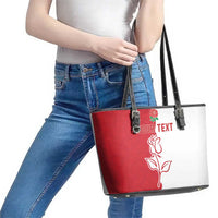 Personalized Rugby England Leather Tote Bag Red Rose Champions