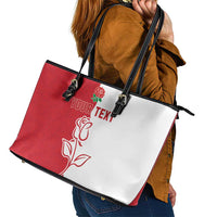 Personalized Rugby England Leather Tote Bag Red Rose Champions