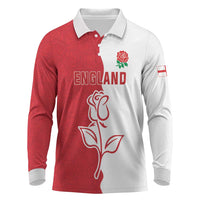 Personalized Rugby England Long Sleeve Polo Shirt Red Rose Champions