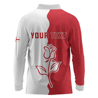 Personalized Rugby England Long Sleeve Polo Shirt Red Rose Champions