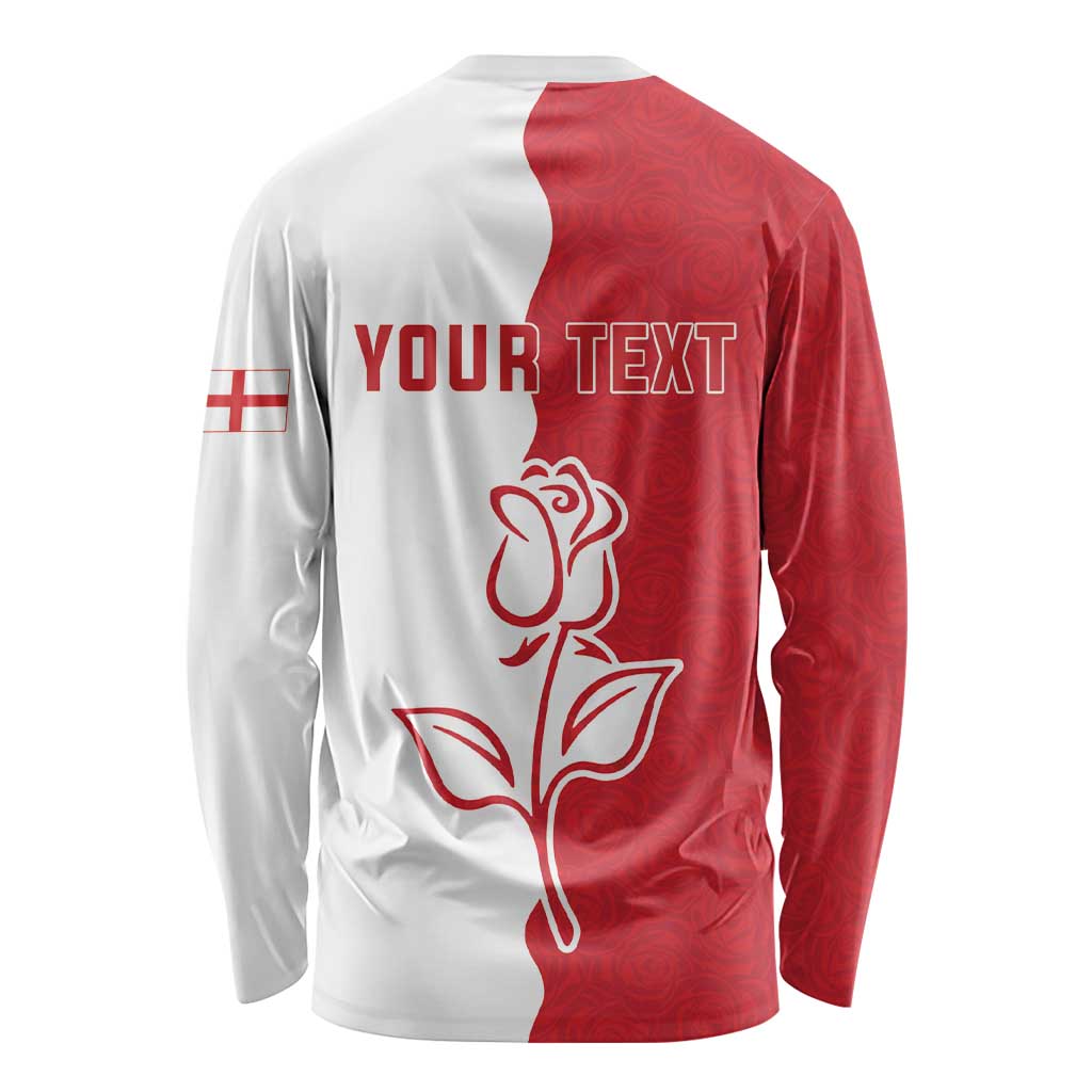 Personalized Rugby England Long Sleeve Shirt Red Rose Champions
