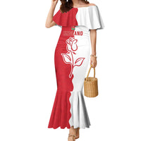 Personalized Rugby England Mermaid Dress Red Rose Champions