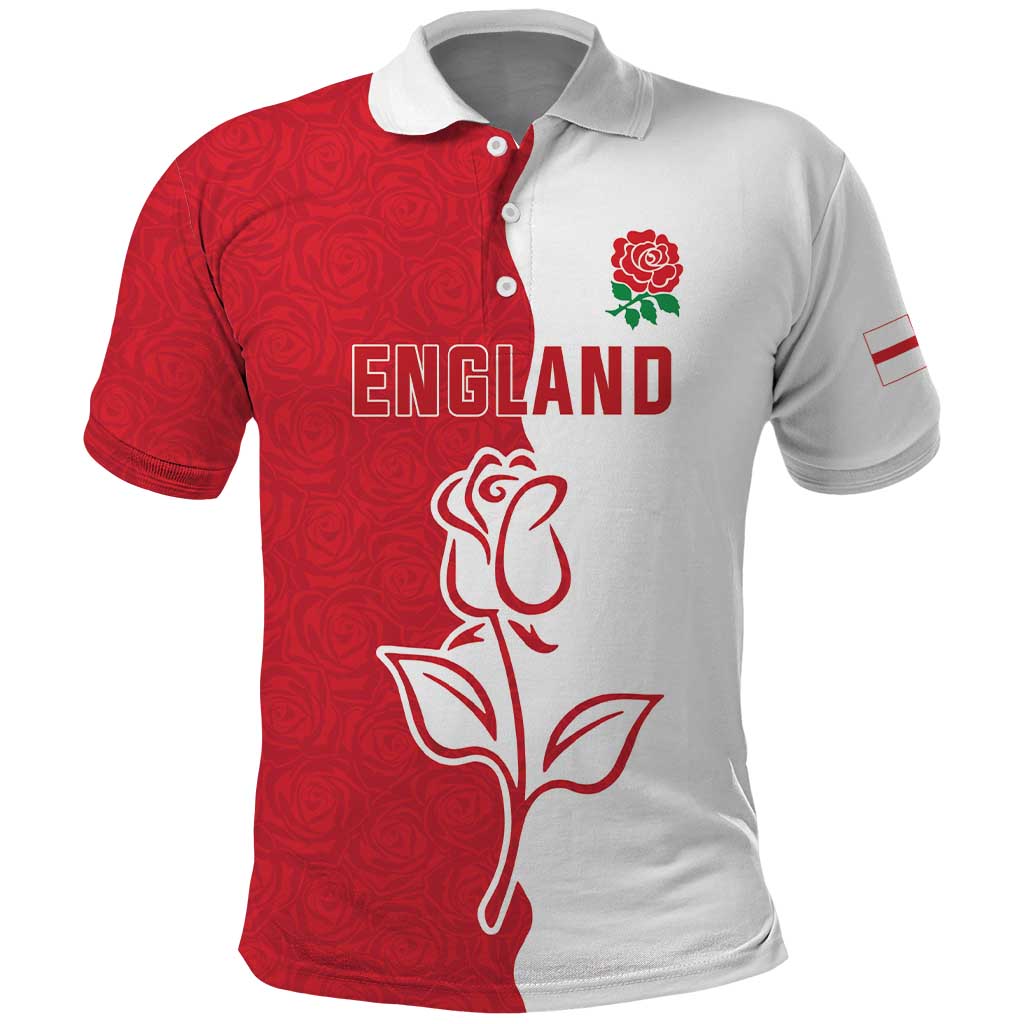 Personalized Rugby England Polo Shirt Red Rose Champions