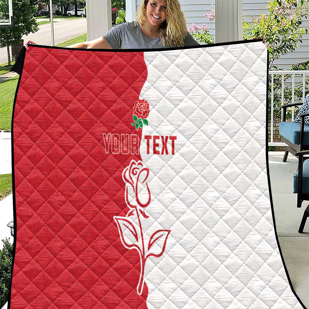 Personalized Rugby England Quilt Red Rose Champions