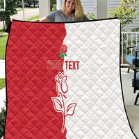 Personalized Rugby England Quilt Red Rose Champions