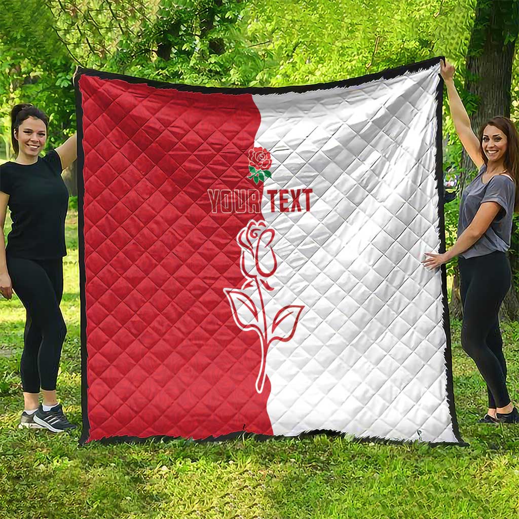 Personalized Rugby England Quilt Red Rose Champions