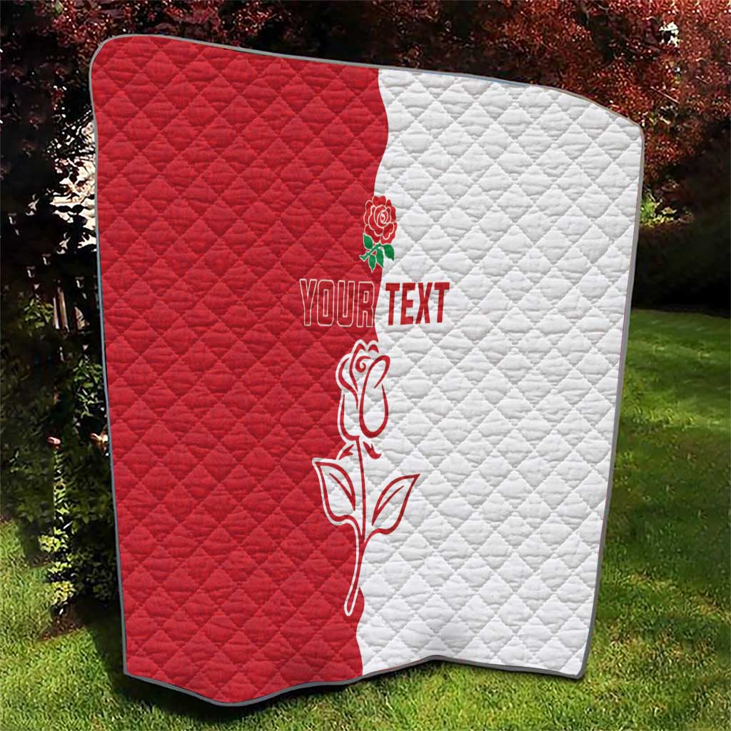 Personalized Rugby England Quilt Red Rose Champions
