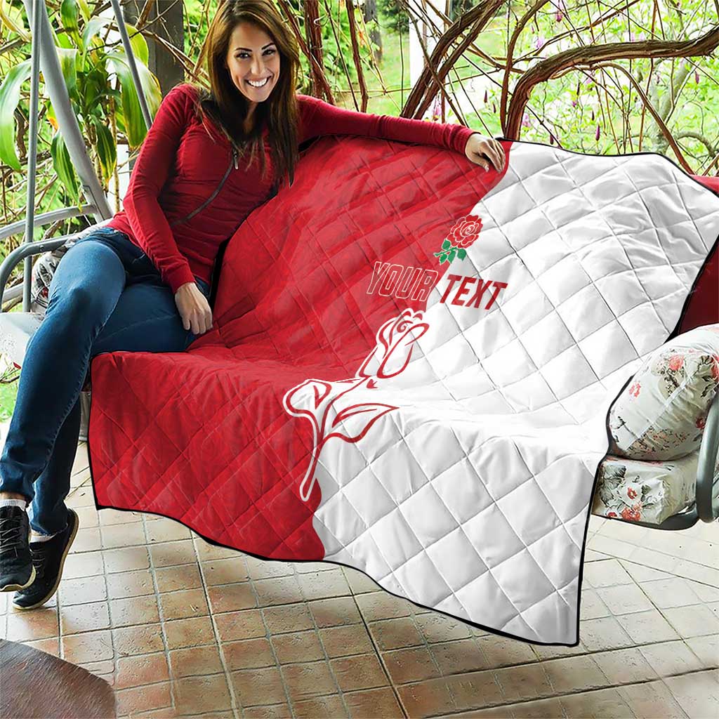 Personalized Rugby England Quilt Red Rose Champions