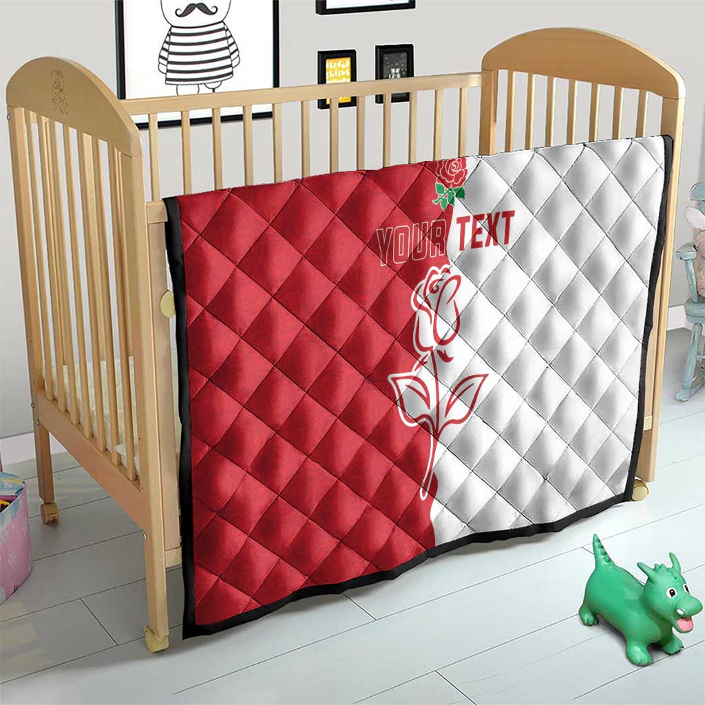 Personalized Rugby England Quilt Red Rose Champions