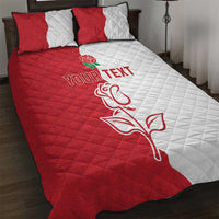 Personalized Rugby England Quilt Bed Set Red Rose Champions