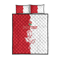 Personalized Rugby England Quilt Bed Set Red Rose Champions