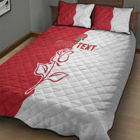 Personalized Rugby England Quilt Bed Set Red Rose Champions