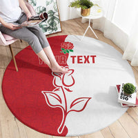 Personalized Rugby England Round Carpet Red Rose Champions