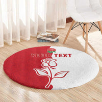 Personalized Rugby England Round Carpet Red Rose Champions