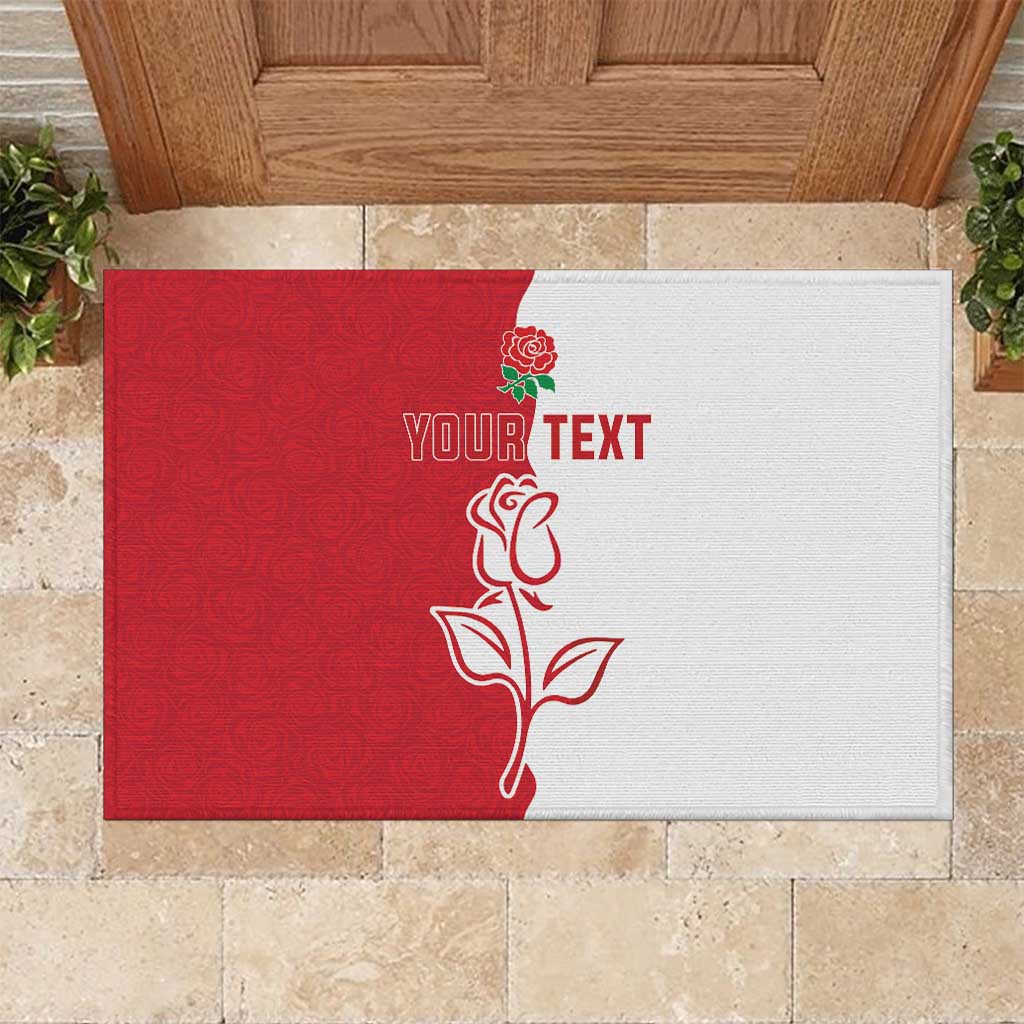Personalized Rugby England Rubber Doormat Red Rose Champions
