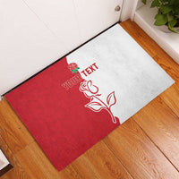 Personalized Rugby England Rubber Doormat Red Rose Champions