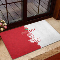 Personalized Rugby England Rubber Doormat Red Rose Champions