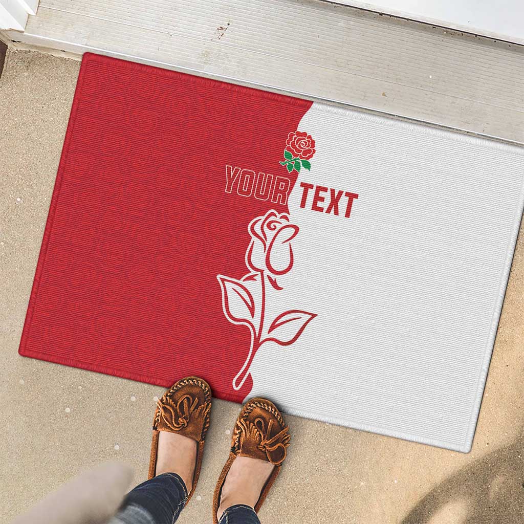 Personalized Rugby England Rubber Doormat Red Rose Champions
