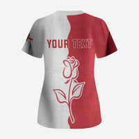 Personalized Rugby England Scrub Top Red Rose Champions