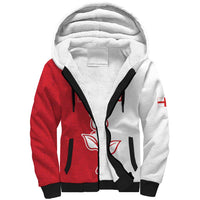 Personalized Rugby England Sherpa Hoodie Red Rose Champions