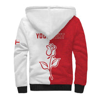 Personalized Rugby England Sherpa Hoodie Red Rose Champions