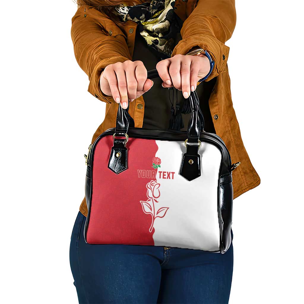 Personalized Rugby England Shoulder Handbag Red Rose Champions