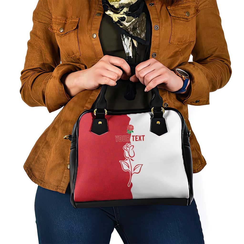 Personalized Rugby England Shoulder Handbag Red Rose Champions