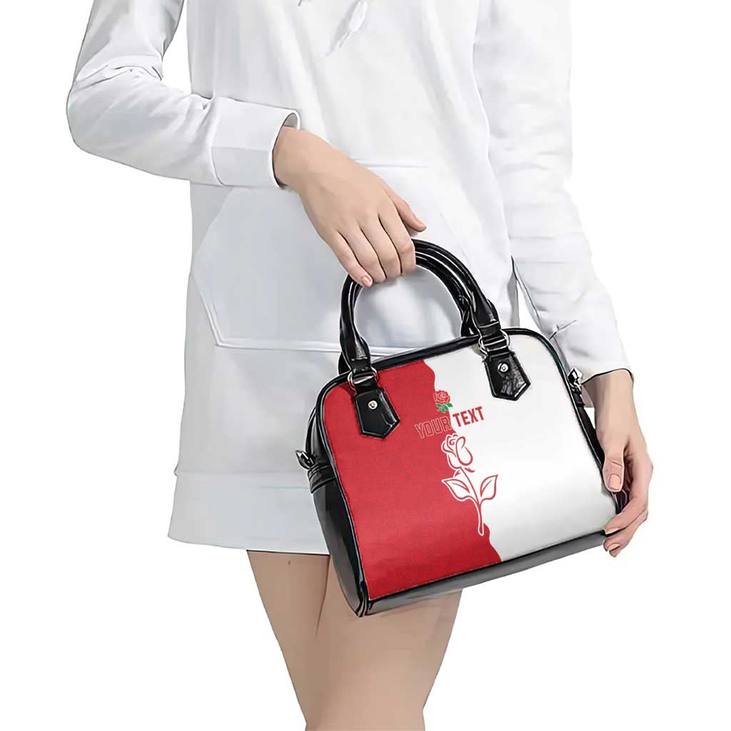 Personalized Rugby England Shoulder Handbag Red Rose Champions