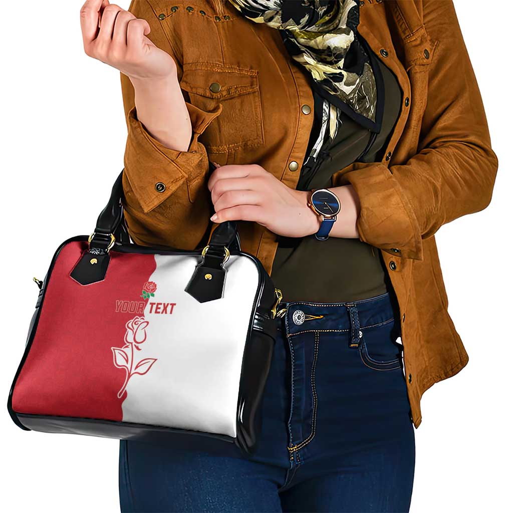 Personalized Rugby England Shoulder Handbag Red Rose Champions
