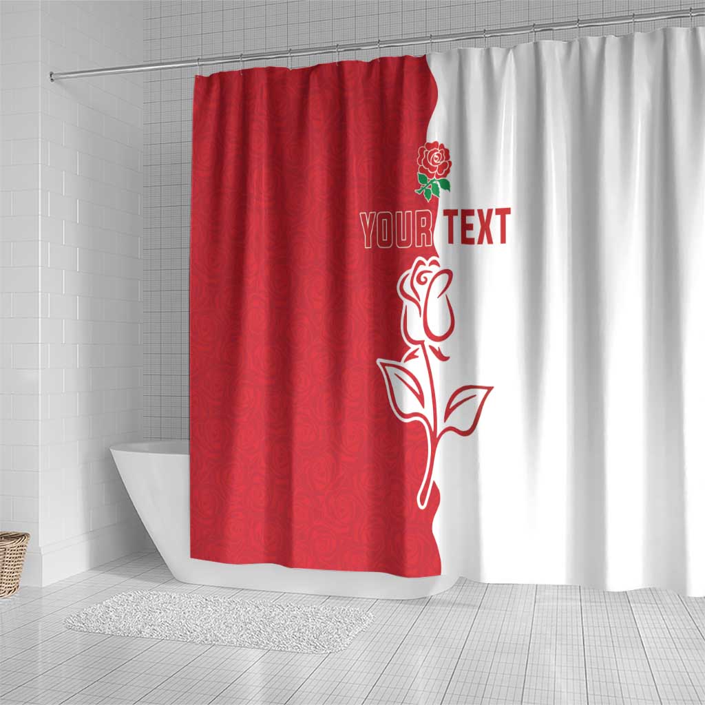 Personalized Rugby England Shower Curtain Red Rose Champions