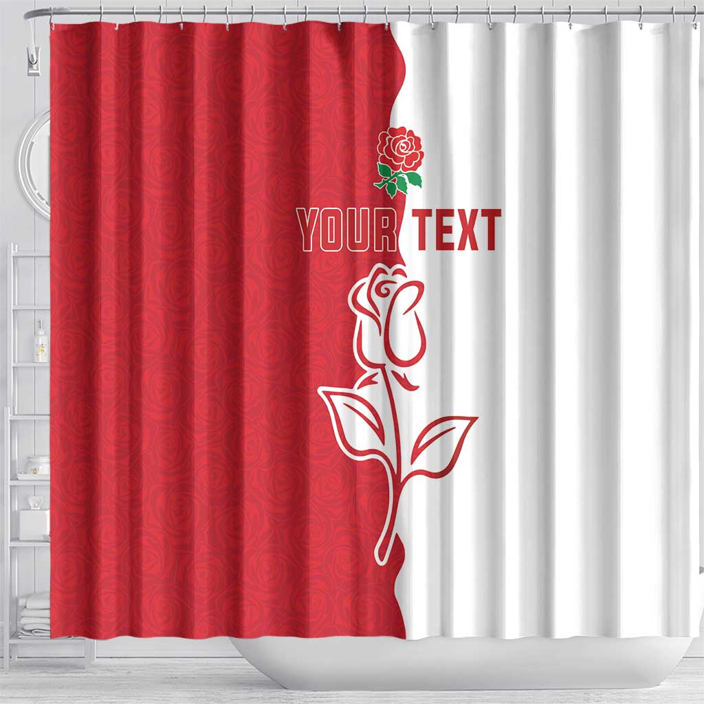Personalized Rugby England Shower Curtain Red Rose Champions