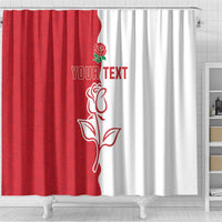 Personalized Rugby England Shower Curtain Red Rose Champions