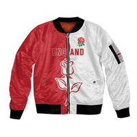 Personalized Rugby England Sleeve Zip Bomber Jacket Red Rose Champions